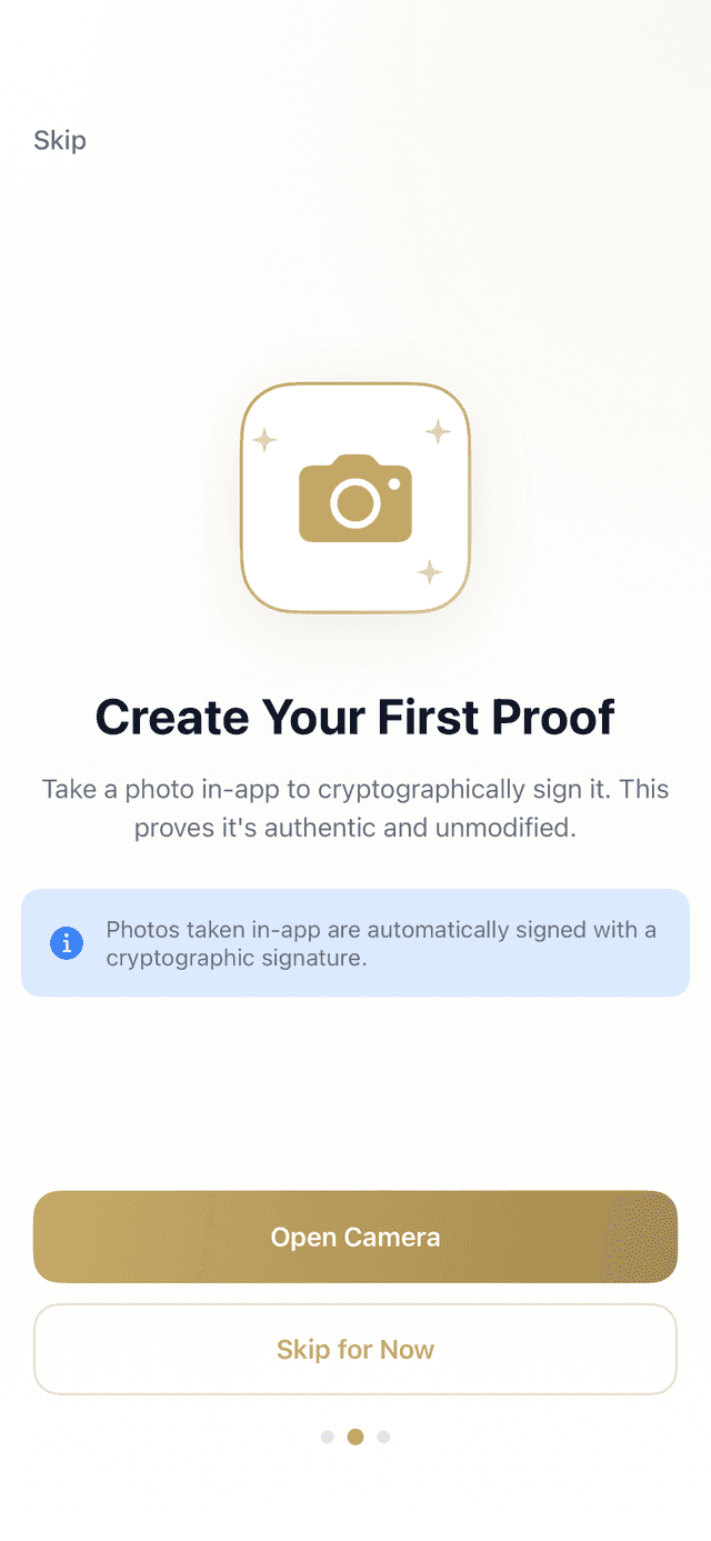 ProofMi app - Take verified photos